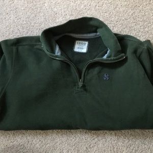 Dark green pullover with quarter zip